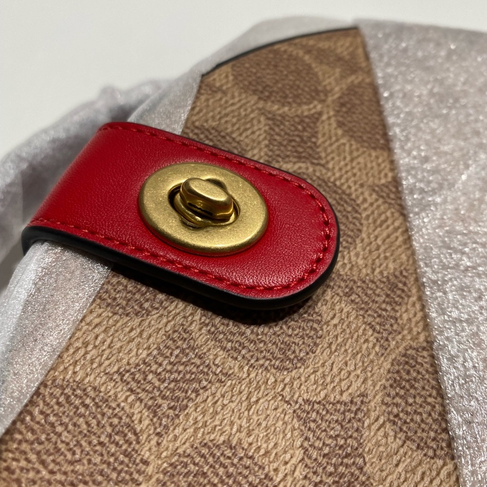 Coach Circle Lunar New Year Circle Bag In Signature Canvas Colorblock Ox Leather - Picture 9 of 12